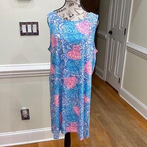 Lilly Pulitzer Pink and Blue Floral Sleeveless Dress